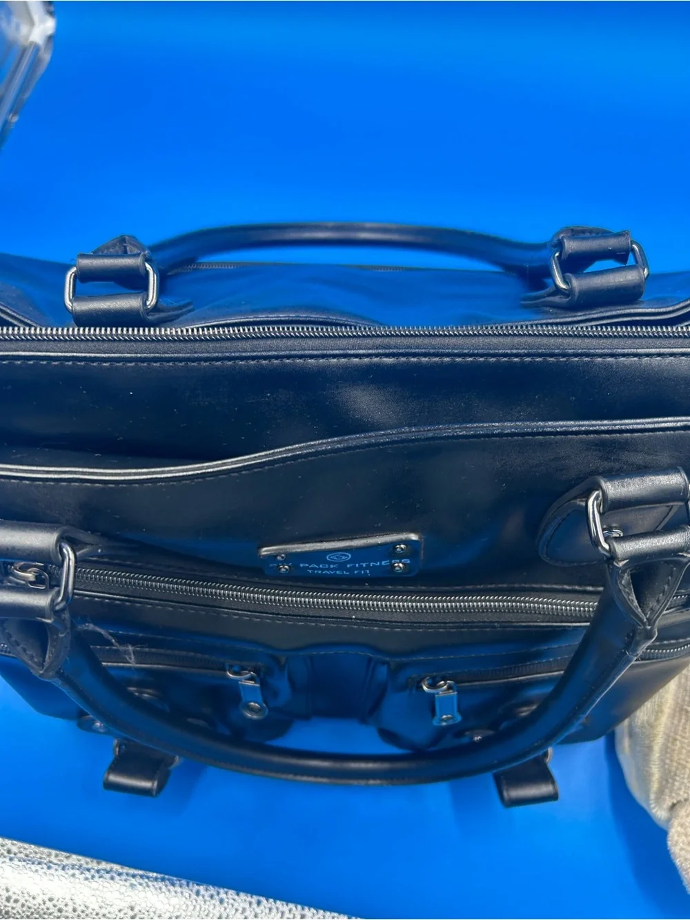 Six Pack Fitness Black Travel Tote with Multiple Zip Pockets